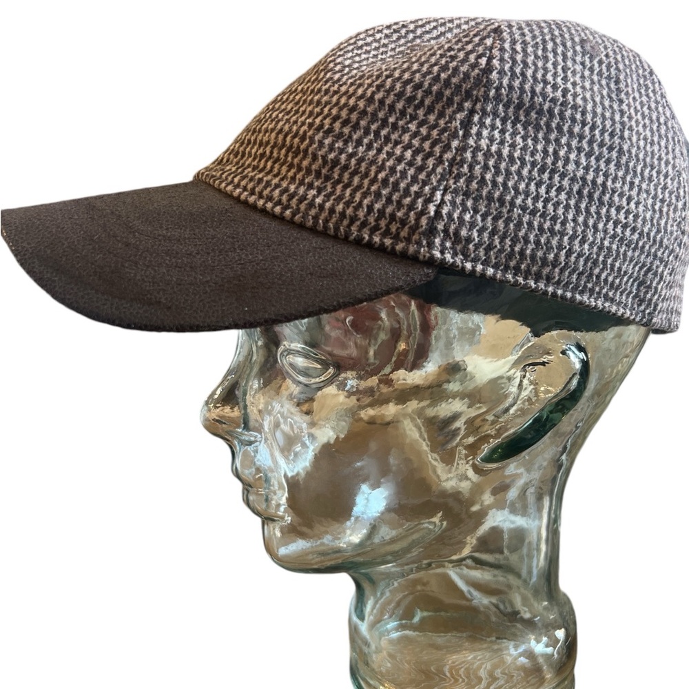 Free People Houndstooth Women’s Brown and Tan Baseball Hat New - Picture 2 of 7